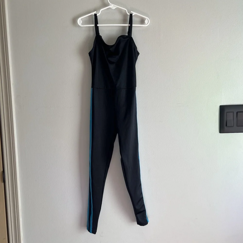 Weissman Dance Jumper Girls Size SC Small Child Black With 2 Blue Stripes Dance